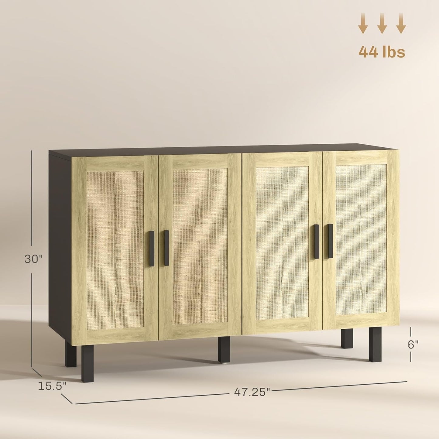 Sideboard Buffet Cabinet, Kitchen Cabinet, Coffee Bar Cabinet with 4