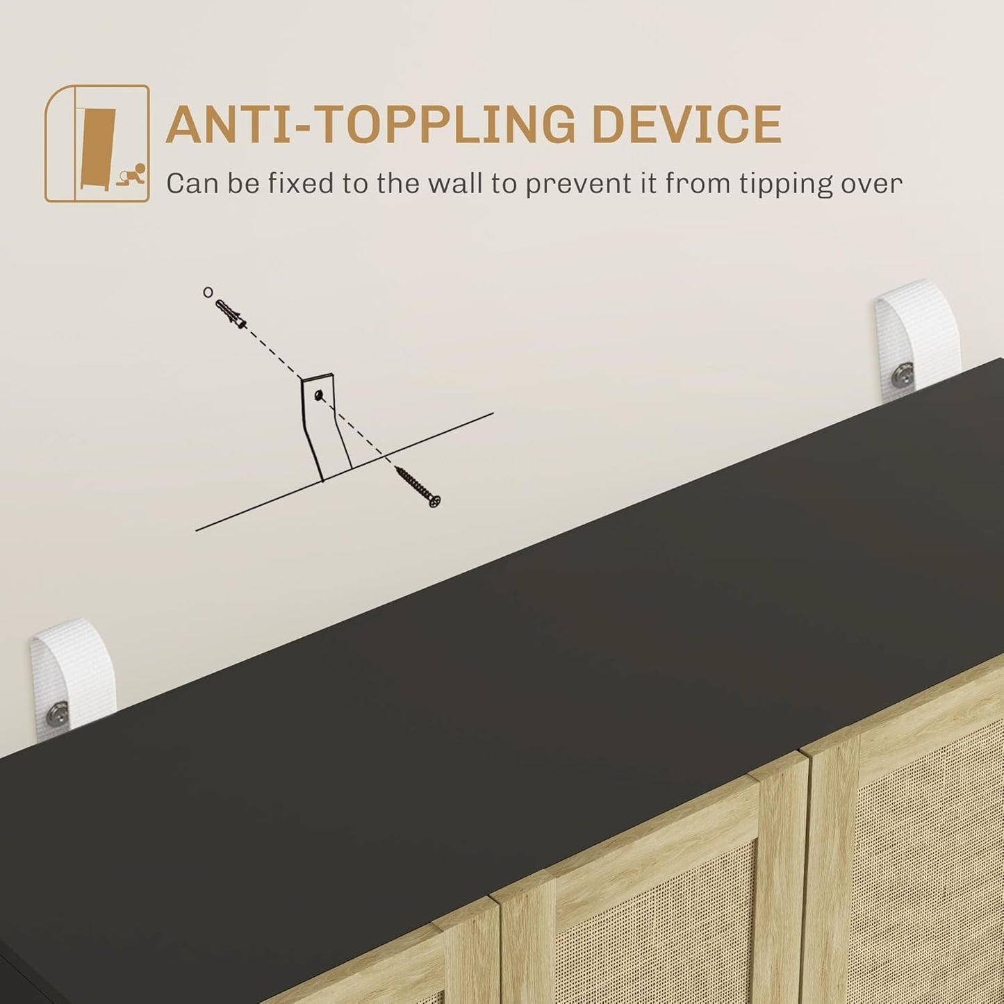 Sideboard Buffet Cabinet, Kitchen Cabinet, Coffee Bar Cabinet with 4