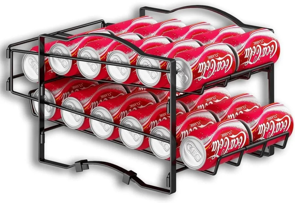 4 Tiers Can Organizer Rack, 48 Cans Soda Can Dispenser Organizer For