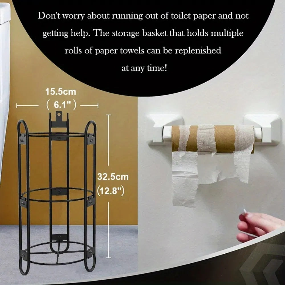Toilet Paper Holder With Shelf, Bathroom Freestanding Toilet Paper
